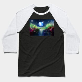 Cosmic Night Landscape - Abstract Art Baseball T-Shirt